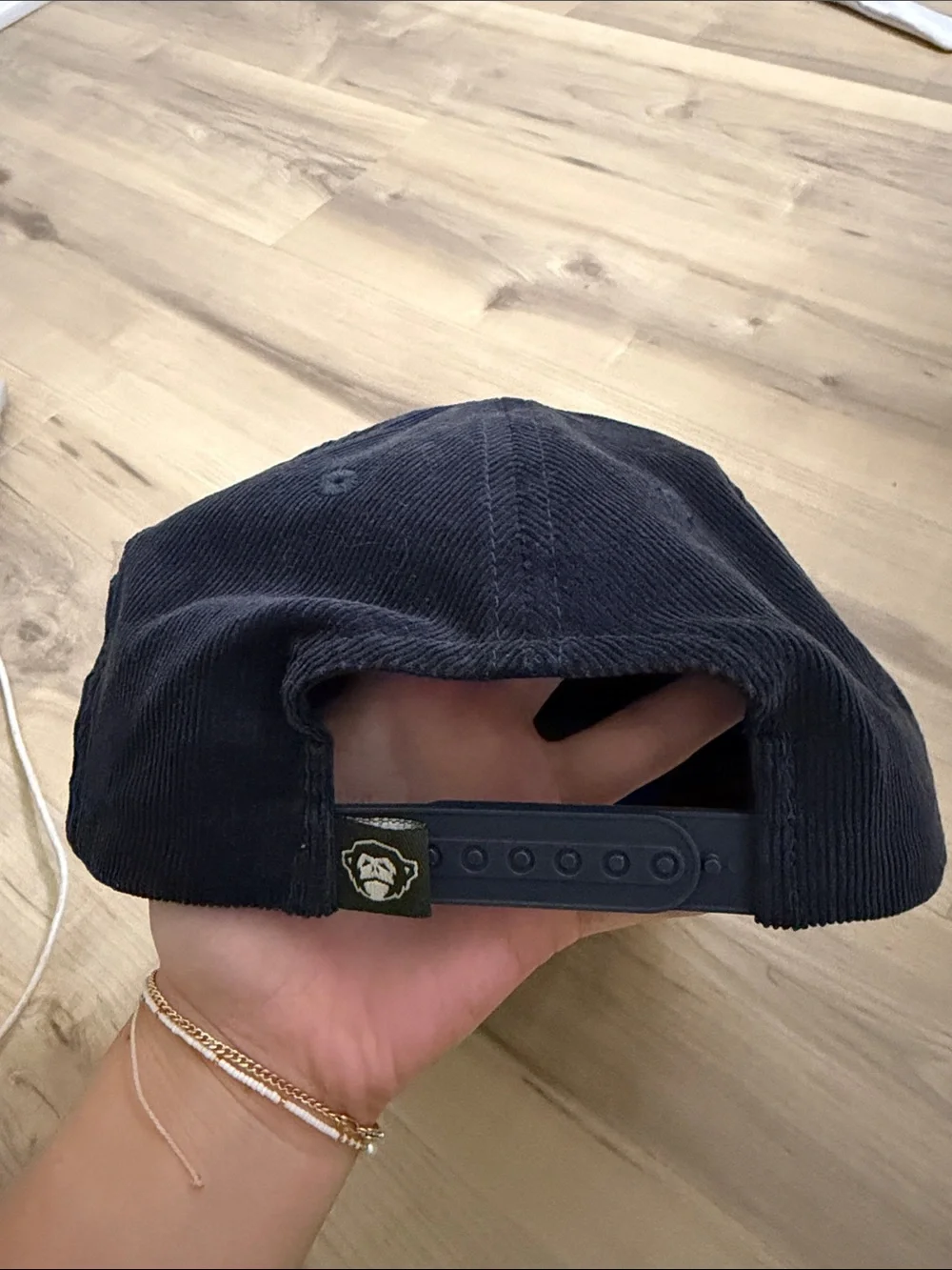 Howler Bros maroon and navy velour ribbed hat